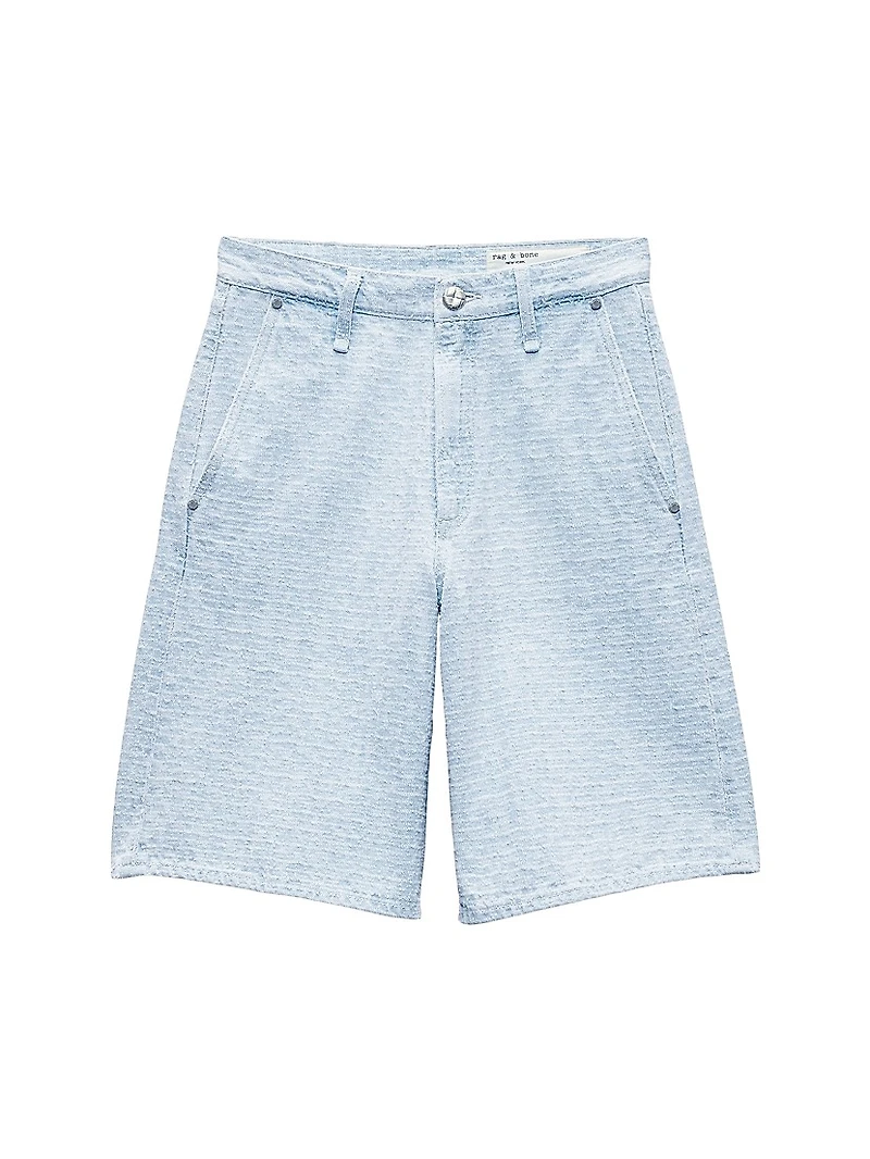 The McKenna Tailored Textured Cotton Shorts