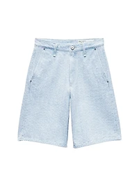 The McKenna Tailored Textured Cotton Shorts
