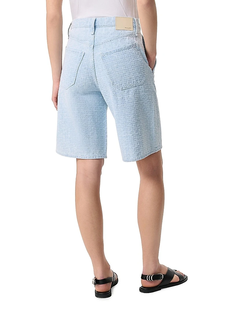The McKenna Tailored Textured Cotton Shorts