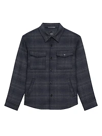 Noble Plaid Wool-Cashmere Shirt Jacket