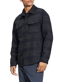 Noble Plaid Wool-Cashmere Shirt Jacket