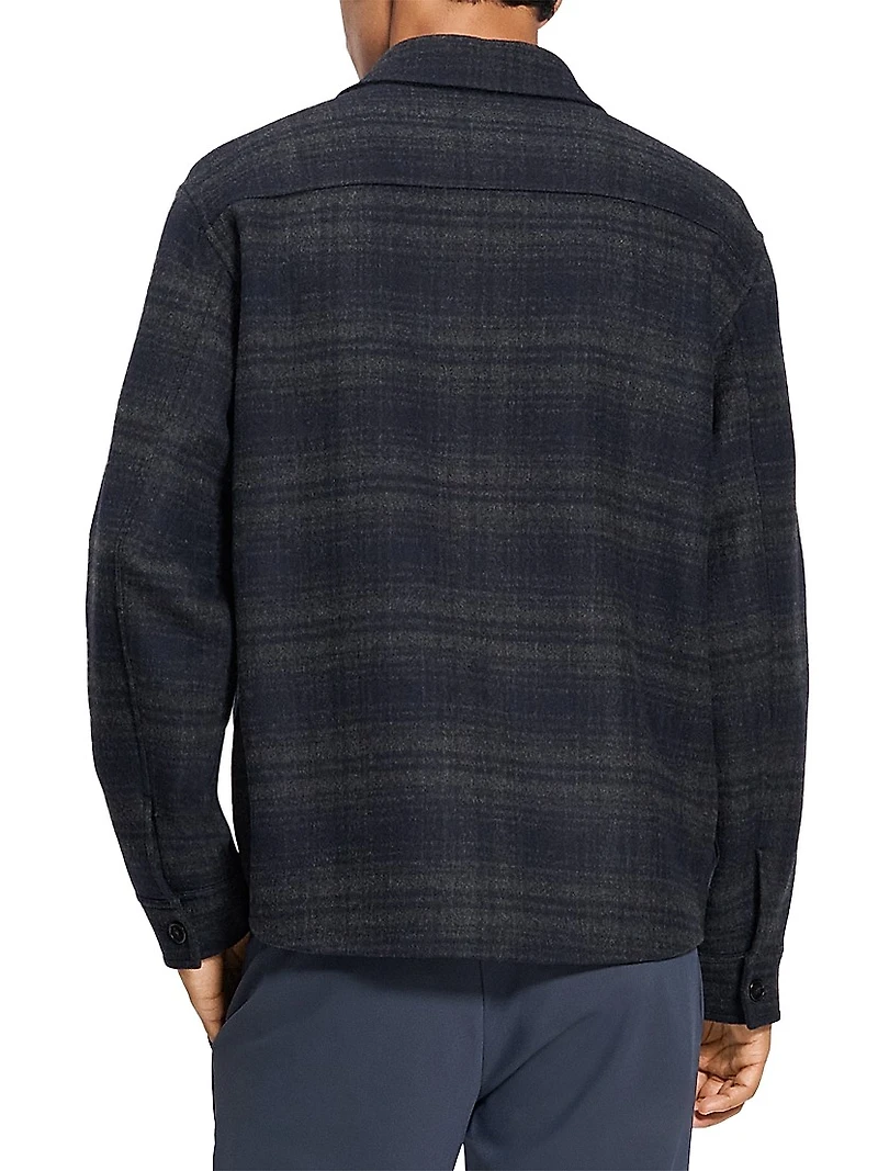 Noble Plaid Wool-Cashmere Shirt Jacket