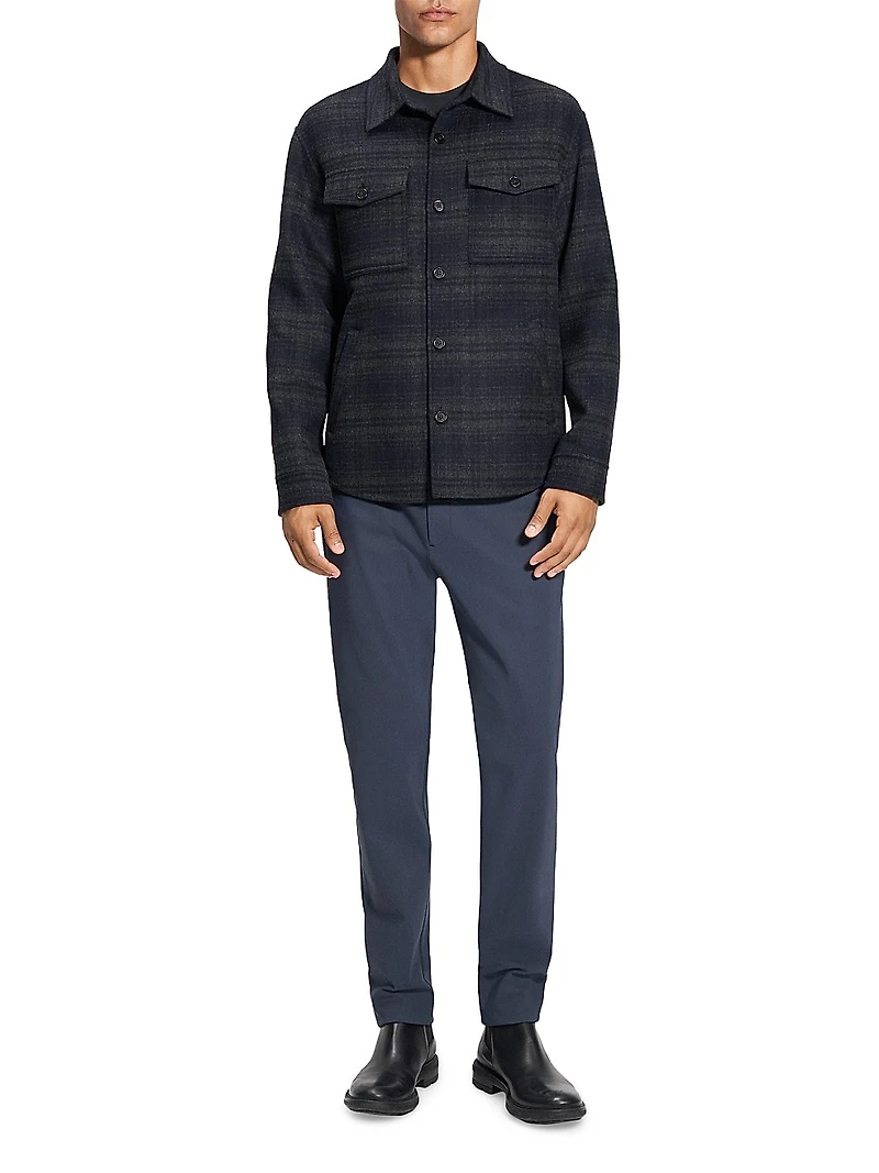 Noble Plaid Wool-Cashmere Shirt Jacket