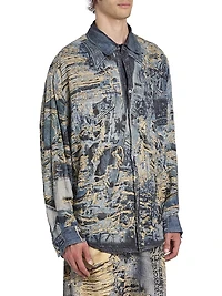 Setar Torn Scribble Printed Linen Shirt