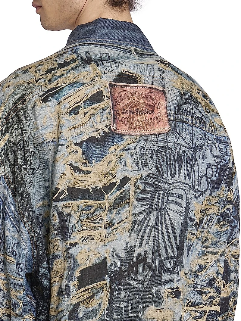 Setar Torn Scribble Printed Linen Shirt