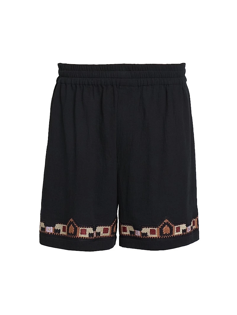 Zilan Embroidered Cotton Shorts
