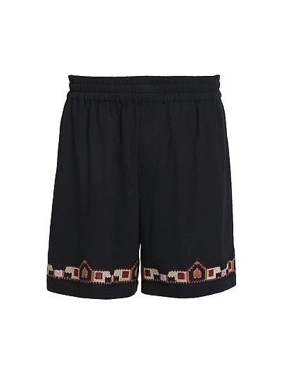 Zilan Embroidered Cotton Shorts