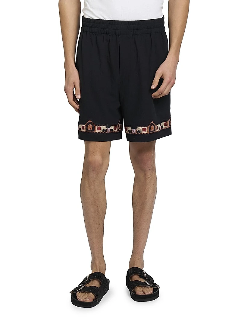 Zilan Embroidered Cotton Shorts