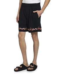 Zilan Embroidered Cotton Shorts