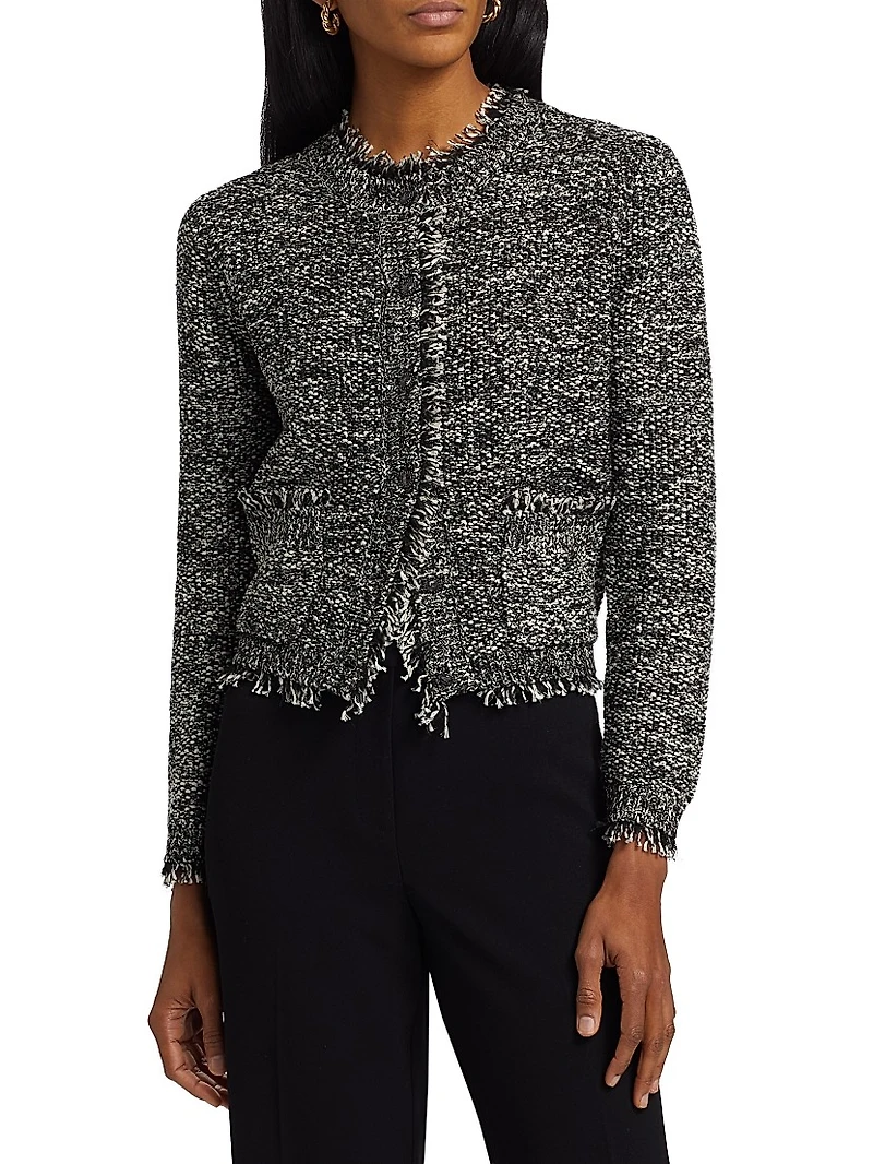 Emorie Moss-Stitch Stretch-Cotton Sweater