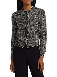 Emorie Moss-Stitch Stretch-Cotton Sweater