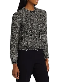 Emorie Moss-Stitch Stretch-Cotton Sweater