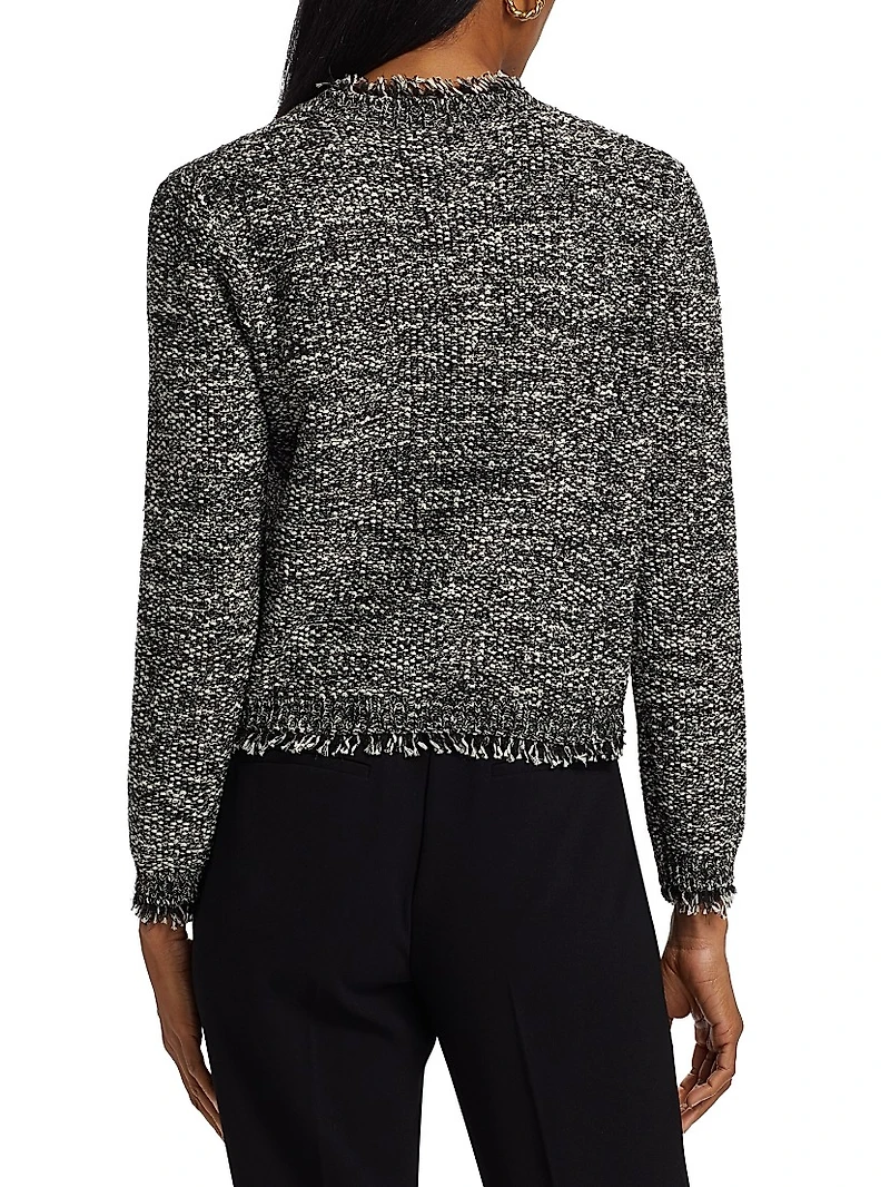Emorie Moss-Stitch Stretch-Cotton Sweater