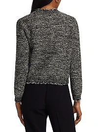 Emorie Moss-Stitch Stretch-Cotton Sweater