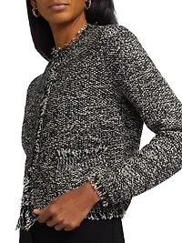 Emorie Moss-Stitch Stretch-Cotton Sweater