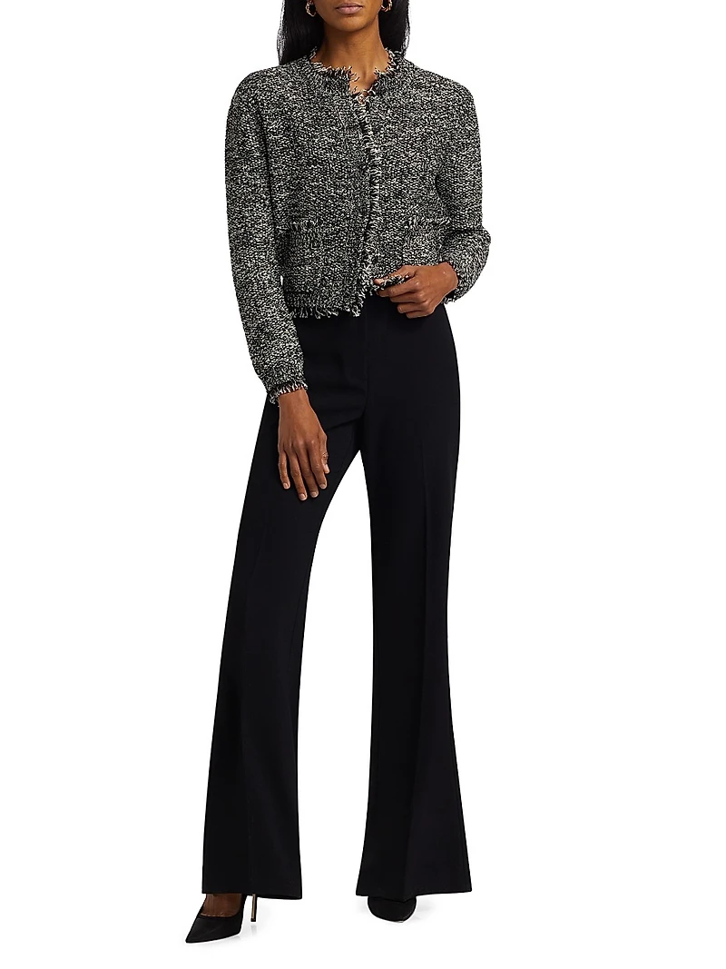 Emorie Moss-Stitch Stretch-Cotton Sweater