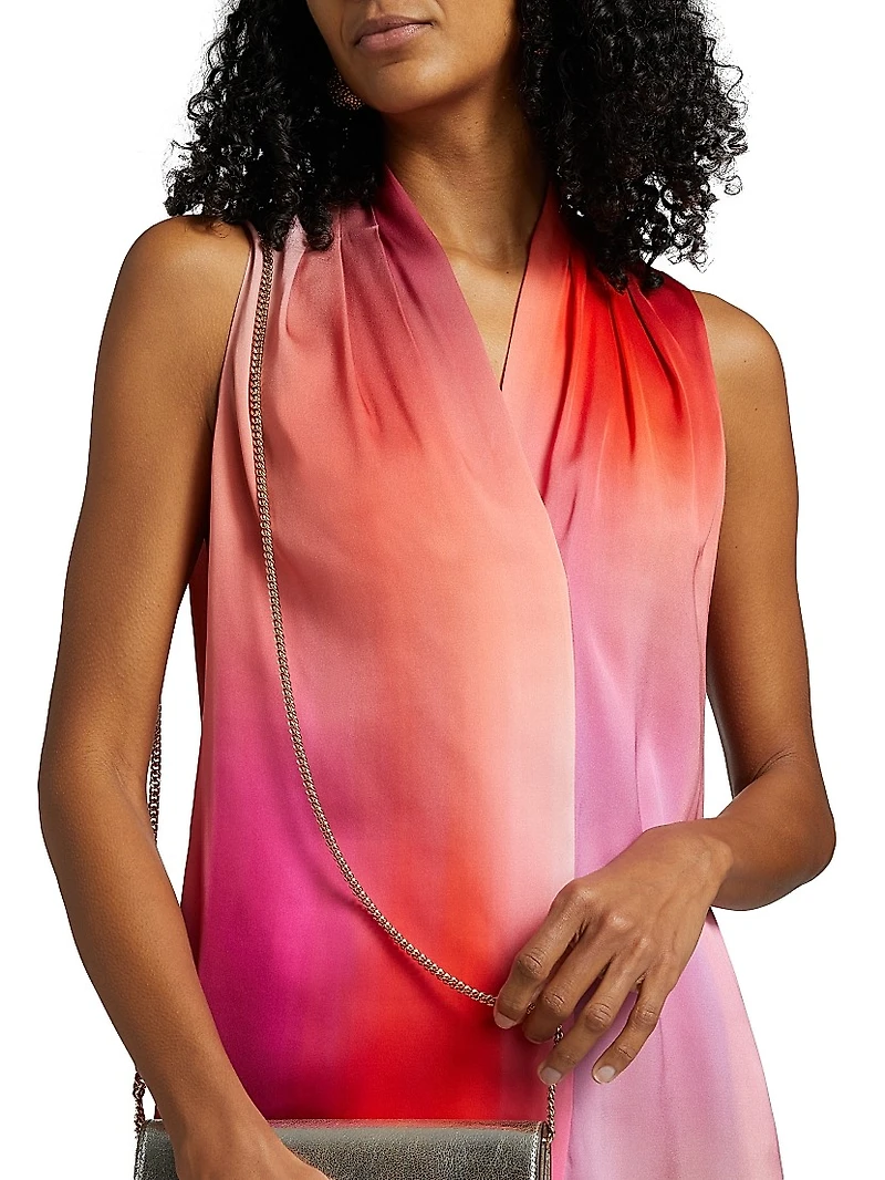 Sydonie Printed Stretch Silk Sleeveless Blouse