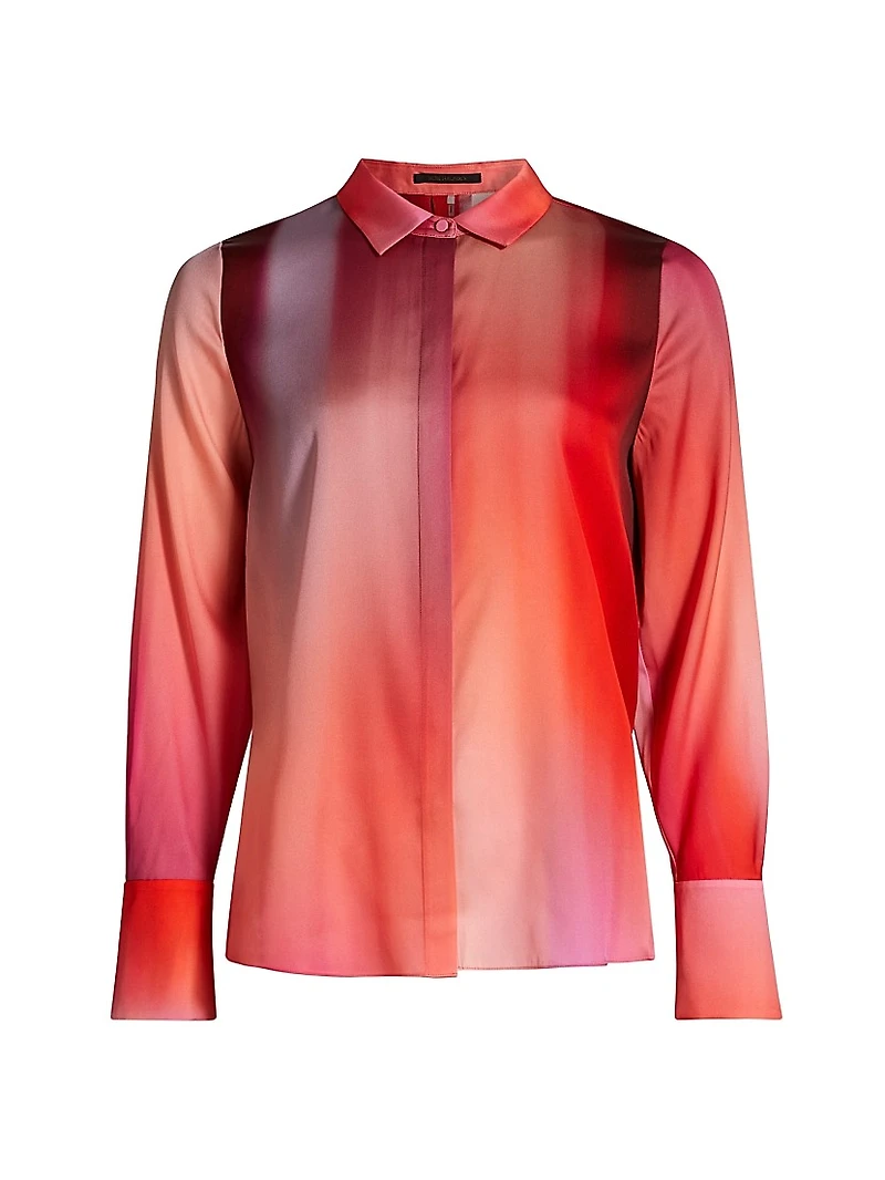 Cassi Ombré Long-Sleeve Blouse