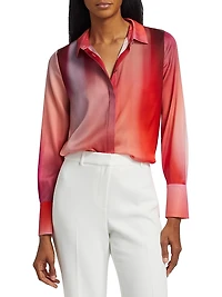 Cassi Ombré Long-Sleeve Blouse