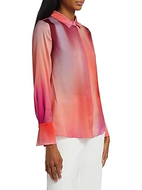 Cassi Ombré Long-Sleeve Blouse