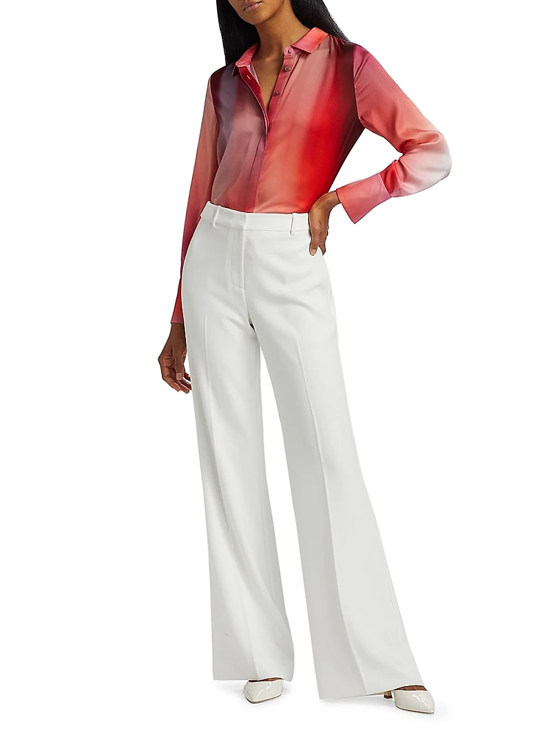 Cassi Ombré Long-Sleeve Blouse