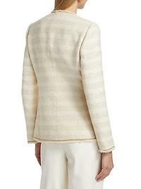 Hesper Striped Tweed Double-Breasted Blazer