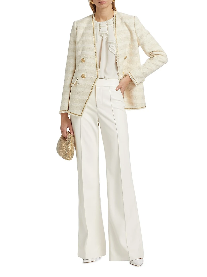 Hesper Striped Tweed Double-Breasted Blazer