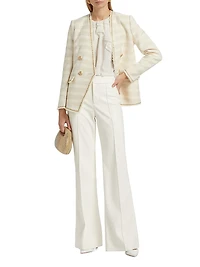 Hesper Striped Tweed Double-Breasted Blazer