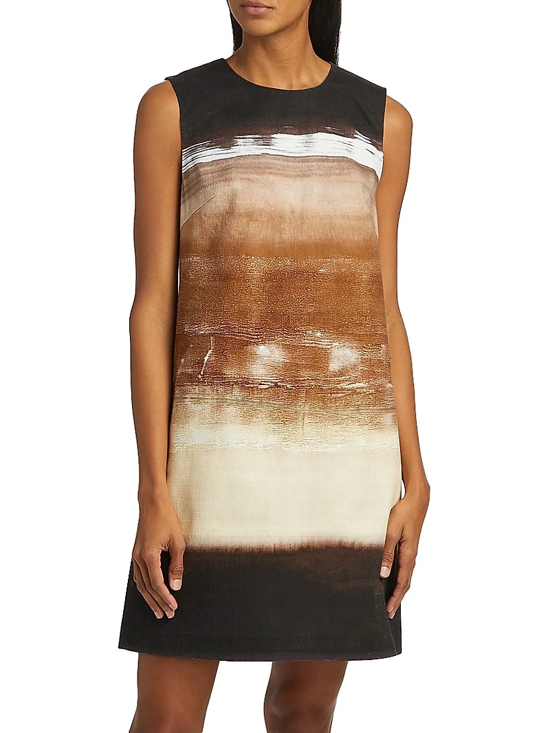 Jo Ombre Stretch-Cotton Crewneck Minidress