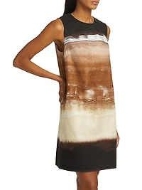 Jo Ombre Stretch-Cotton Crewneck Minidress
