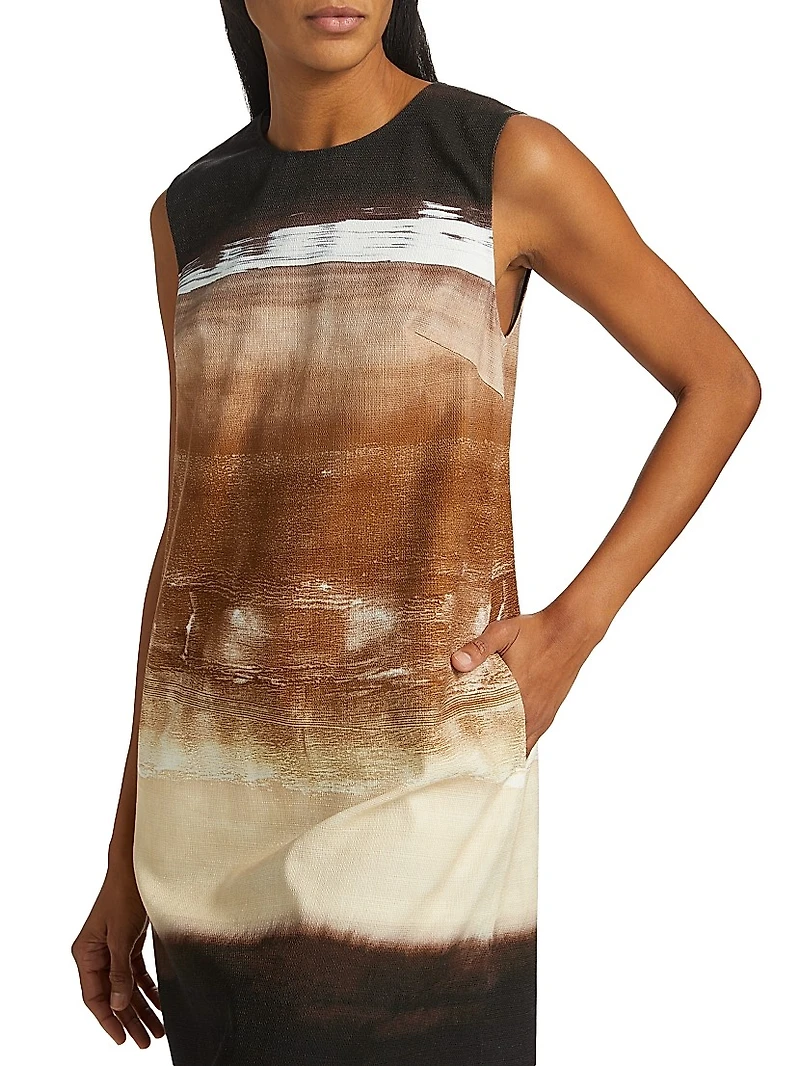 Jo Ombre Stretch-Cotton Crewneck Minidress