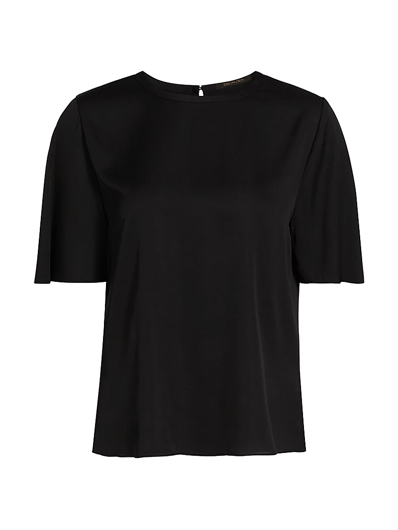 Maryl Stretch Silk Crewneck T-Shirt