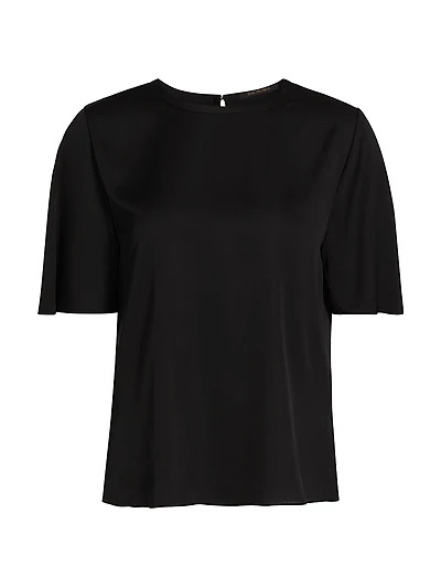 Maryl Stretch Silk Crewneck T-Shirt