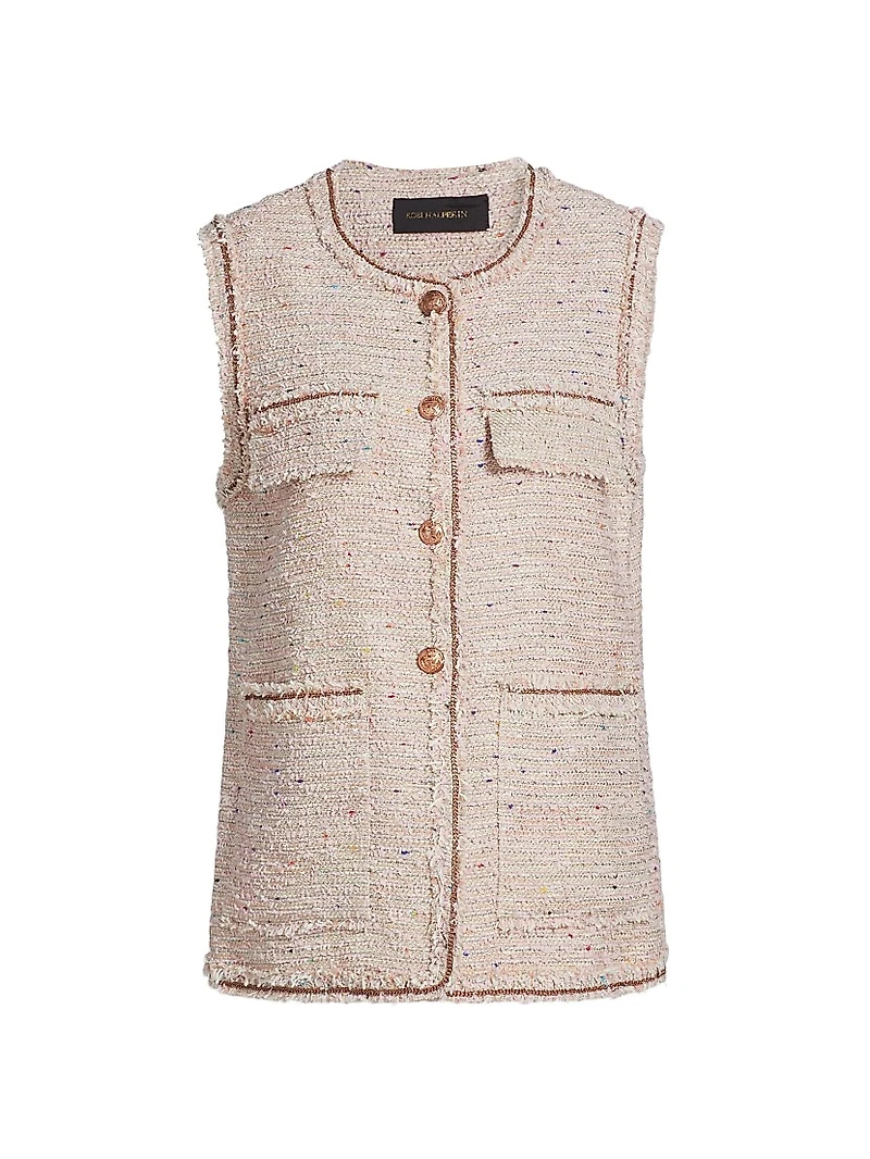 Aranell Cotton-Blend Tweed Vest