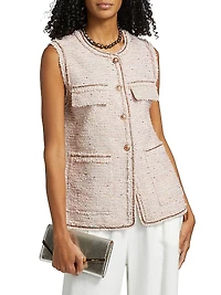 Aranell Cotton-Blend Tweed Vest