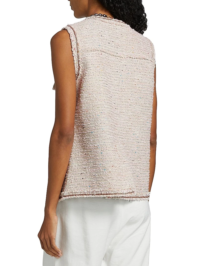 Aranell Cotton-Blend Tweed Vest