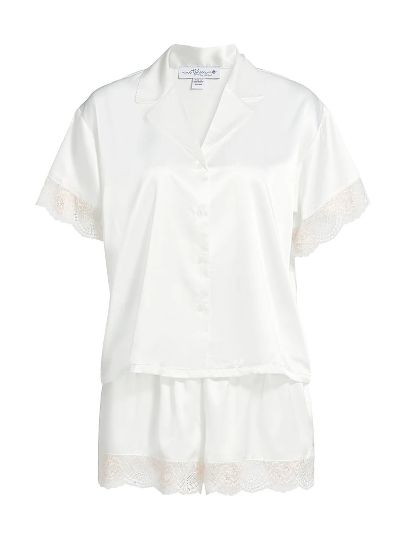 Janelle Satin Lace Short Pajamas
