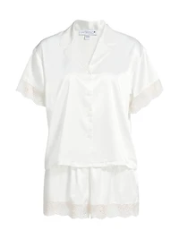 Janelle Satin Lace Short Pajamas