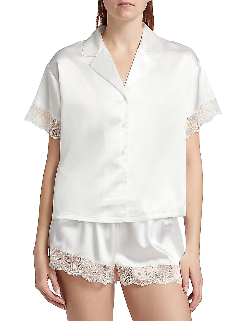 Janelle Satin Lace Short Pajamas