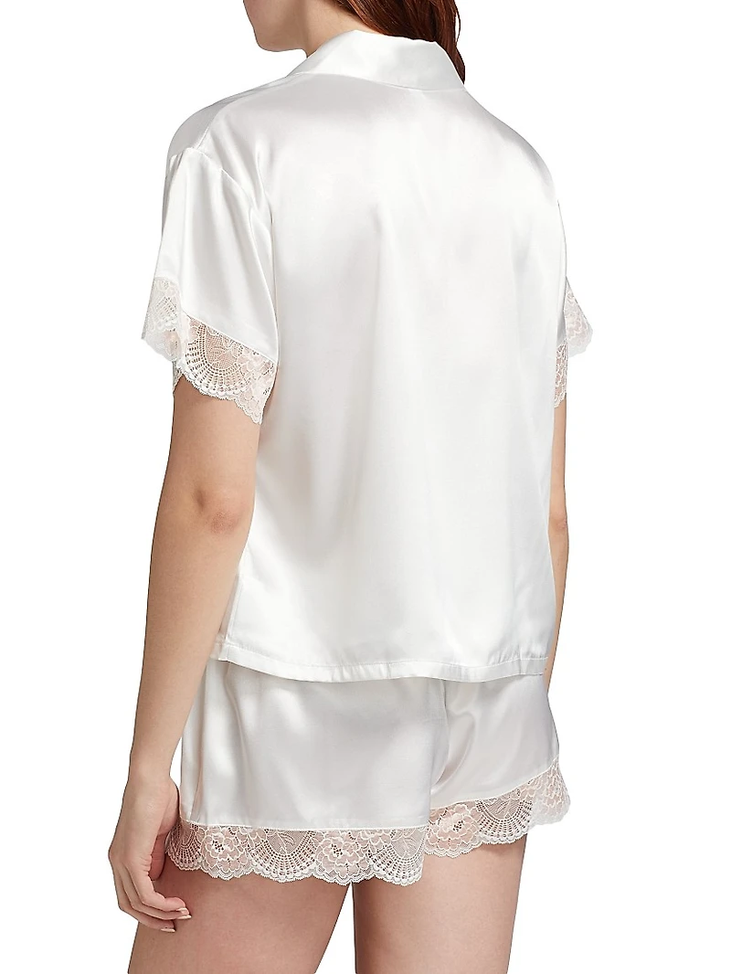 Janelle Satin Lace Short Pajamas