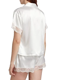 Janelle Satin Lace Short Pajamas