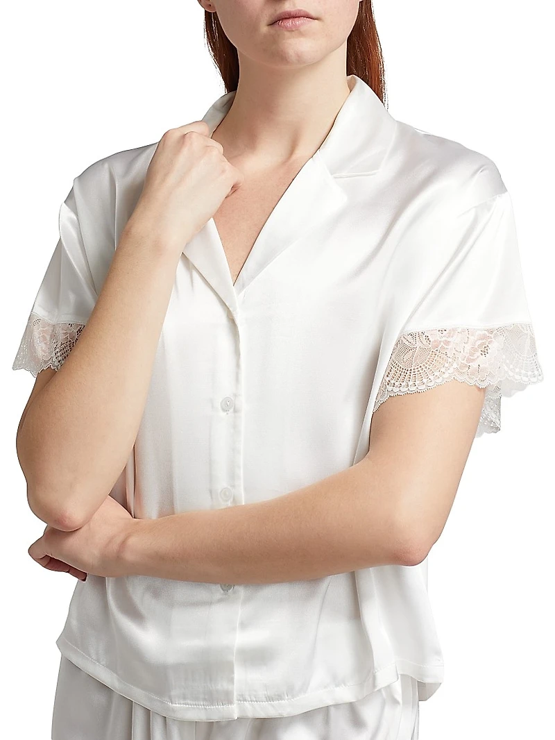 Janelle Satin Lace Short Pajamas