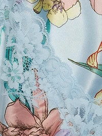 Josie 2-Piece Lace-TrimmedFloral Satin Camisole Set