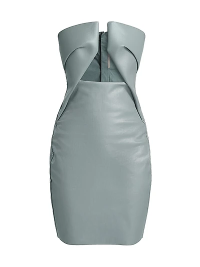 Coated Denim Prong Minidress