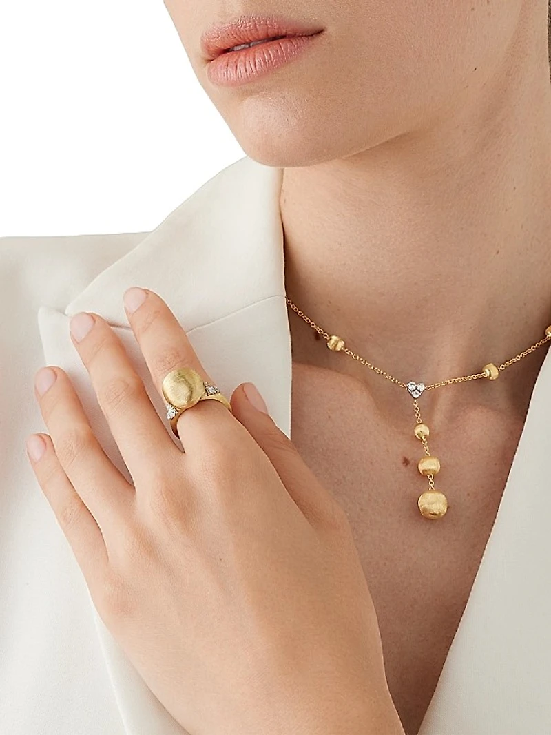 Africa Two-Tone 18K Gold & 0.43 TCW Diamond Ring