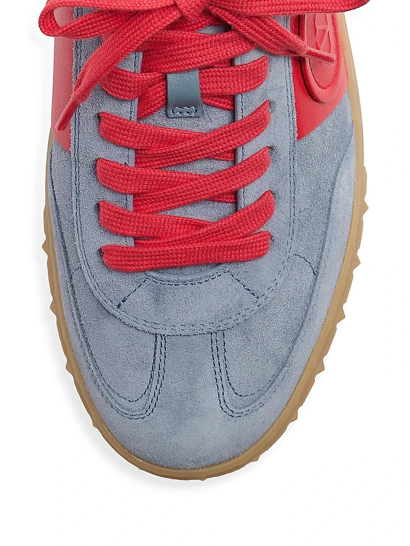 Men's Upvillage Sneakers Split Leather and Calfskin Nappa