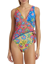 Rumba Mix Wrap One-Piece Swimsuit