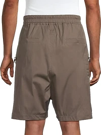 Zipper Stretch-Cotton Drawstring Shorts