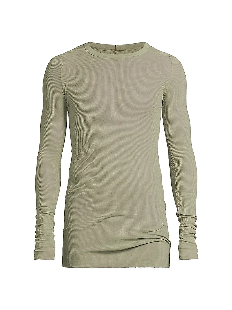 Rib-Knit Long-Sleeve T-Shirt