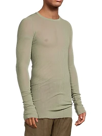 Rib-Knit Long-Sleeve T-Shirt